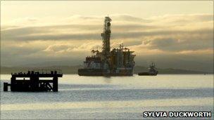 Drilling vessel off Nigg in Easter Ross