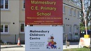 Sign outside Malmesbury Children's Centre