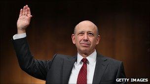 Goldman Sachs CEO Lloyd Blankfein preparing to give testimony to the US Senate