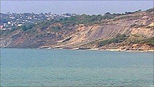 The landslide at Lyme Regis