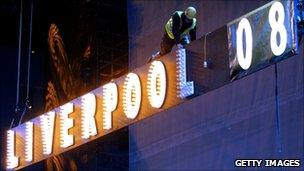 Liverpool 08 logo during the city's European Capital of Culture celebrations