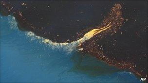 Oil on the surface of the Gulf of Mexico