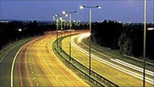 Motorway at night (generic)