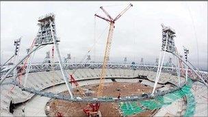 Stadium under construction