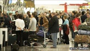 People at an airport