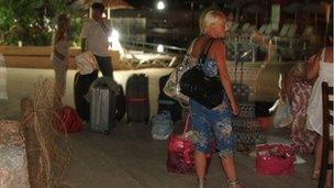 Holidaymakers in Icmeler, Turkey, sent by Nick Saynor