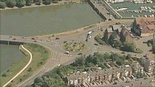 One of the roundabouts in Weymouth