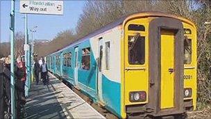 Train on the Ebbw Vale line