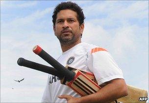 Sachin Tendulkar on his way to an indoor net practice in Galle on 16 July 2010