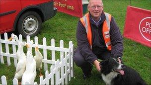 Postman David Power with sheepdog Glen