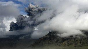 Ash from Eyjafjallajokull volcano