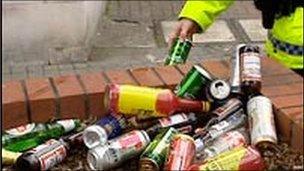 empty bottle on street