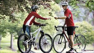 Cyclists in Borders