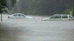 Cars in 2007 floods