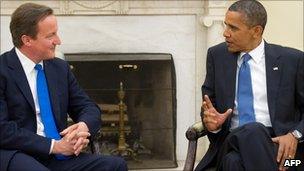 David Cameron and Barack Obama in talks