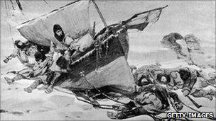 The Franklin expedition, in a painting by W Turner Smith