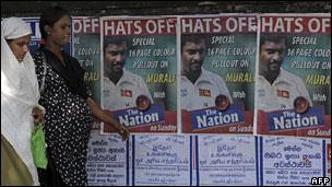 Muttiah Muralitharan posters in Colombo