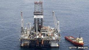 The Development Driller II drills a relief well at the site of the Deepwater Horizon oil spill, June 2010