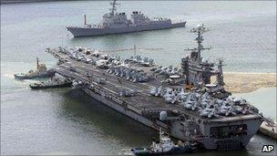 USS George Washington in port at Busan, South Korea