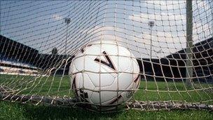 Football in net