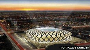 Artist's impression of revamped stadium in Manaus (image from portal2014.org.br)