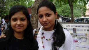 Shoppers Poorti (left) and Shreya