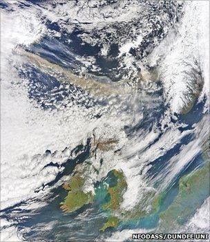 Volcanic ash plume moves towards UK (Uni Dundee)