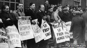 Unemployed men in the 1930s