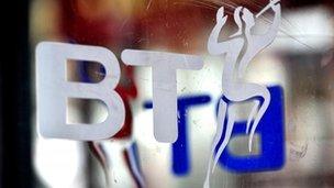 BT logo on phone box