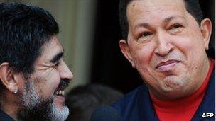 Diego Maradona and Hugo Chavez in Caracas, 22 July