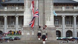 Cenotaph in Hong Kong shortly before 1997 handover