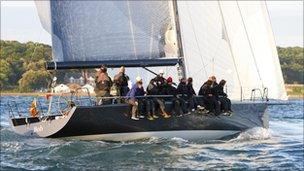 Mr Hayward's yacht during the JP Morgan Round the Island Race