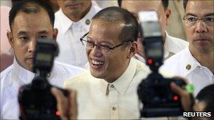 President Benigno Aquino in parliament on 26 July 2010