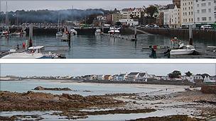 St Peter Port Harbour and Cobo Bay