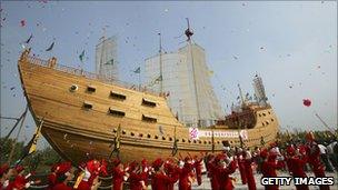 Replica of "treasure ship" sailed by Zheng He (Nanjing 2006)