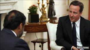 David Cameron meets India's Trade Minister Anand Sharma in June 2010