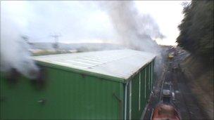 The fire in the workshop at the Watercress Line steam railway