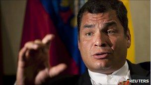 Rafael Correa in file photo from 7 July