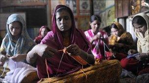 Workers in a Bangladesh garment factory
