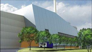 Artist's impression of how the Sutton Courtney incinerator might look