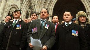 Ghurkhas outside the High Court