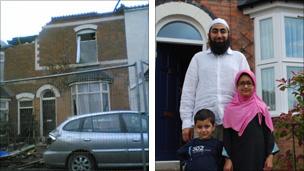 Nasir Akhtar outside his home on Alder road with his niece and son