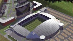 Artist's impression of stadium