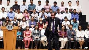 David Cameron at Infosys Technologies, Bangalore