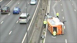 Crashed mini-coach