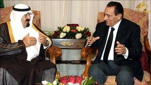 Hosni Mubarak meets Saudi King Abdullah in Sharm el-Sheikh, 28 July