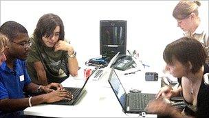 young people on computers