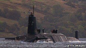 Trident submarine pictured in September 2009