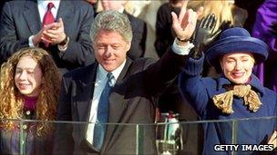 The Clinton family at the 1993 inauguration