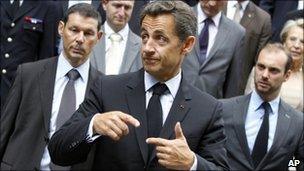 French President Nicolas Sarkozy in Grenoble on 30 July, 2010